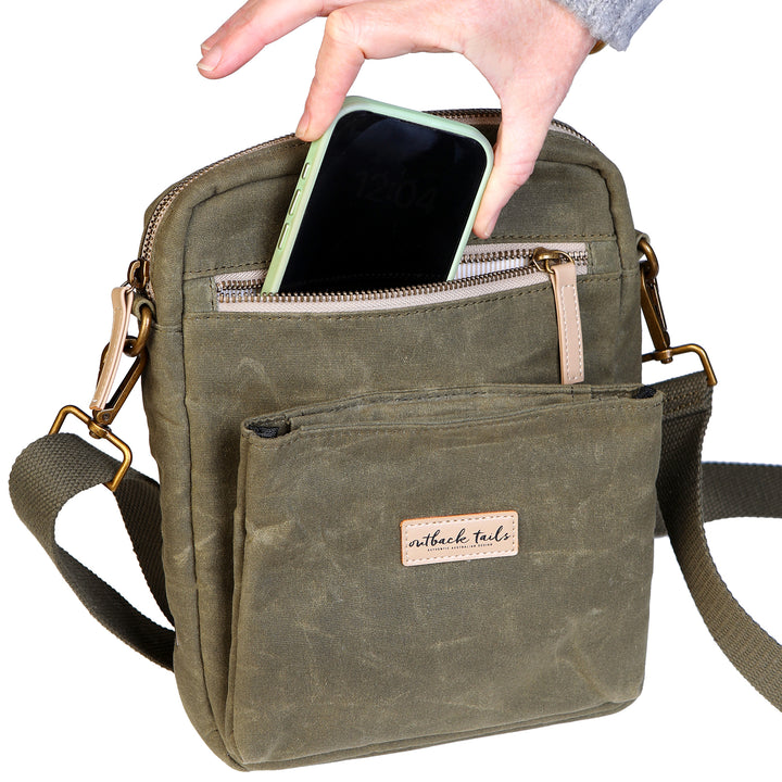Waxed Canvas Satchel - Green
