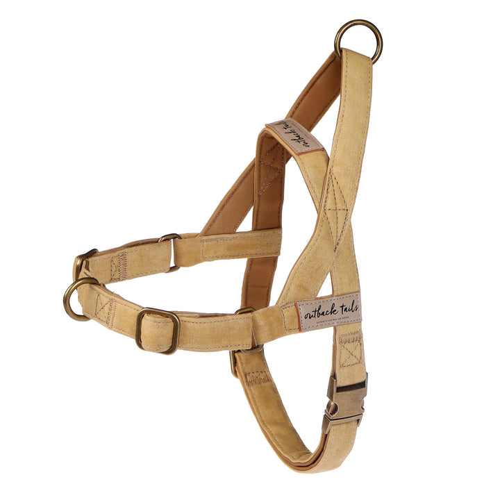 Waxed Canvas Dog Harness - Yellow