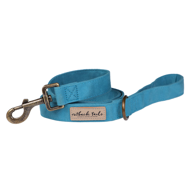 Waxed Canvas Dog Lead - Blue