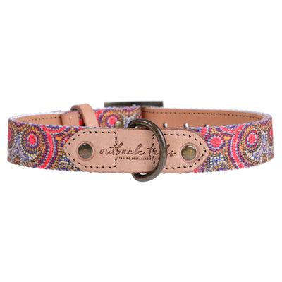 Leather Dog Collar - Snake Dreaming