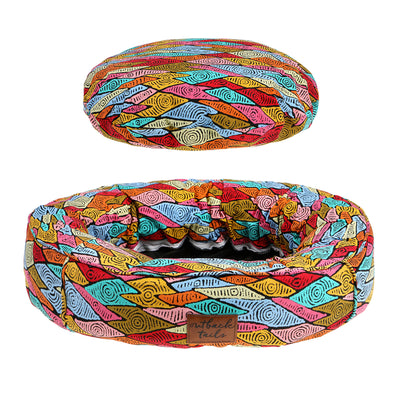 Round Therapeutic Dog Bed - Sand Dunes