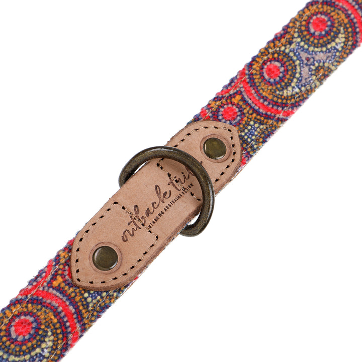 Leather Dog Collar - Snake Dreaming