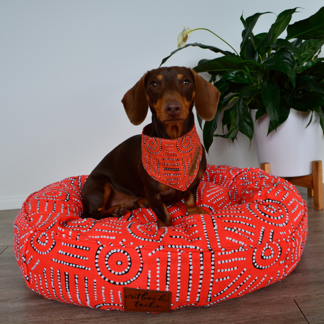 Round Therapeutic Dog Bed - Water Dreaming