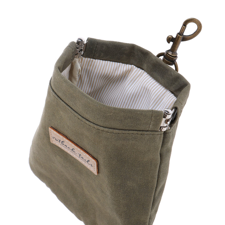 Waxed Canvas Treat Pouch - Green