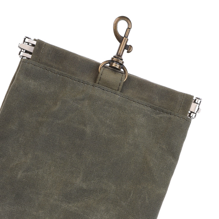 Waxed Canvas Treat Pouch - Green
