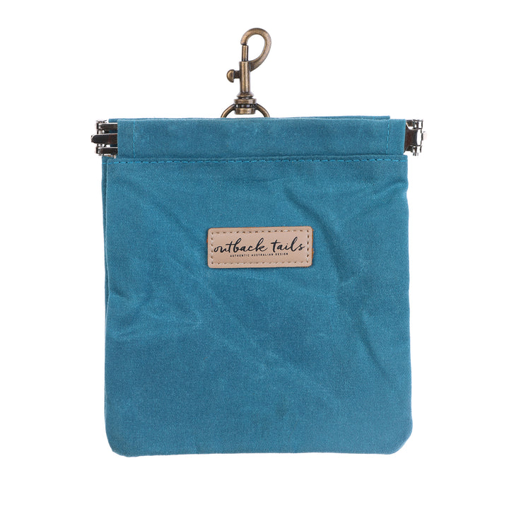 Waxed Canvas Treat Pouch - Blue