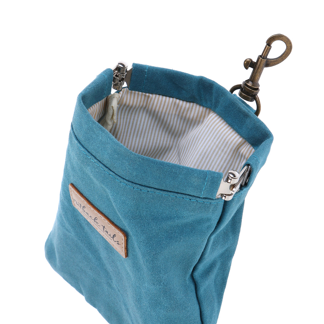 Waxed Canvas Treat Pouch - Blue