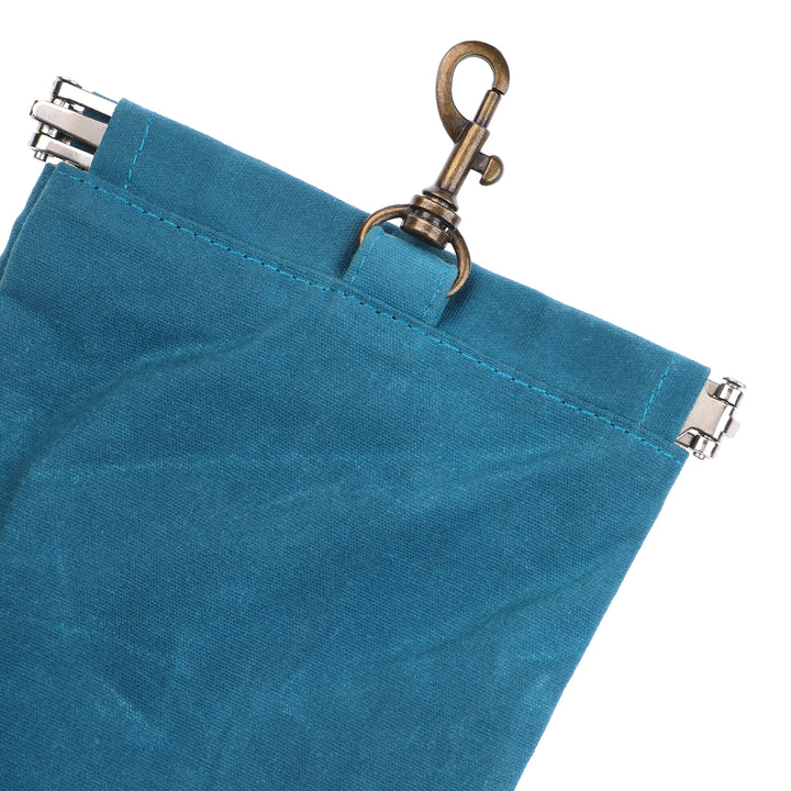 Waxed Canvas Treat Pouch - Blue