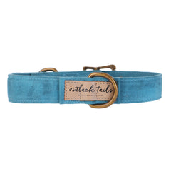 Waxed Canvas Dog Collar - Blue