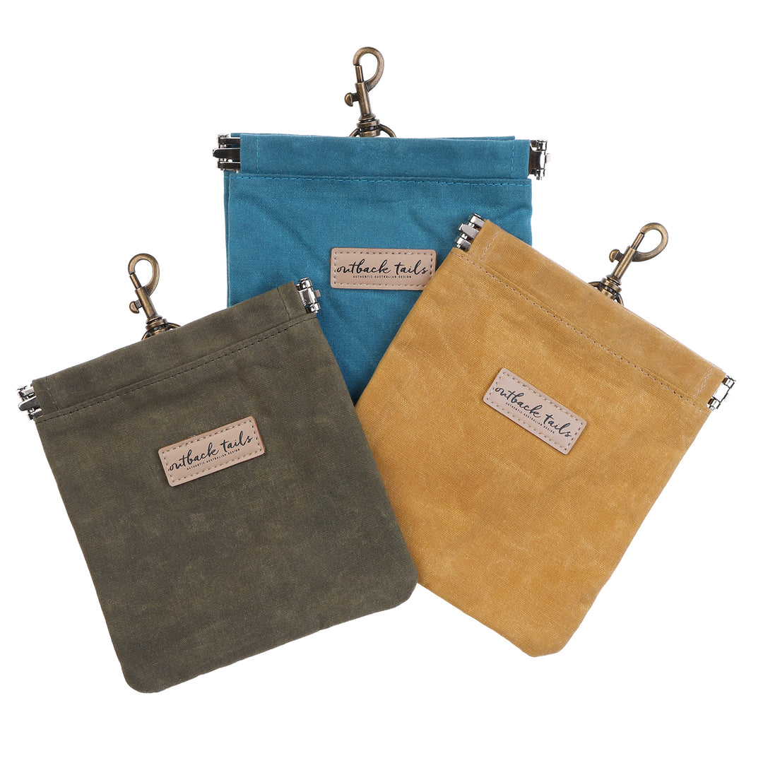 Waxed Canvas Treat Pouch - Green