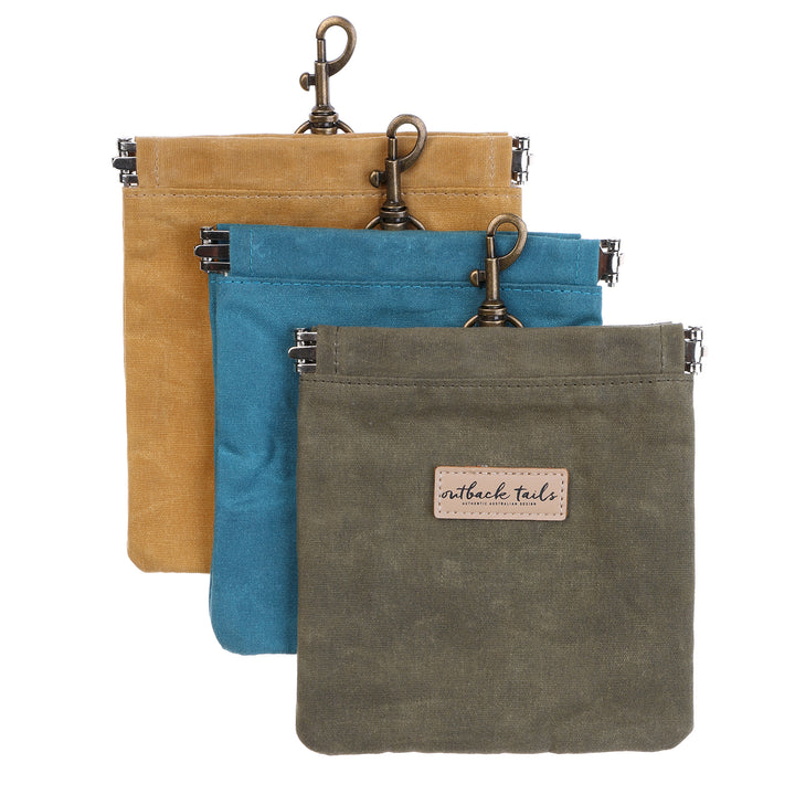 Waxed Canvas Treat Pouch - Green