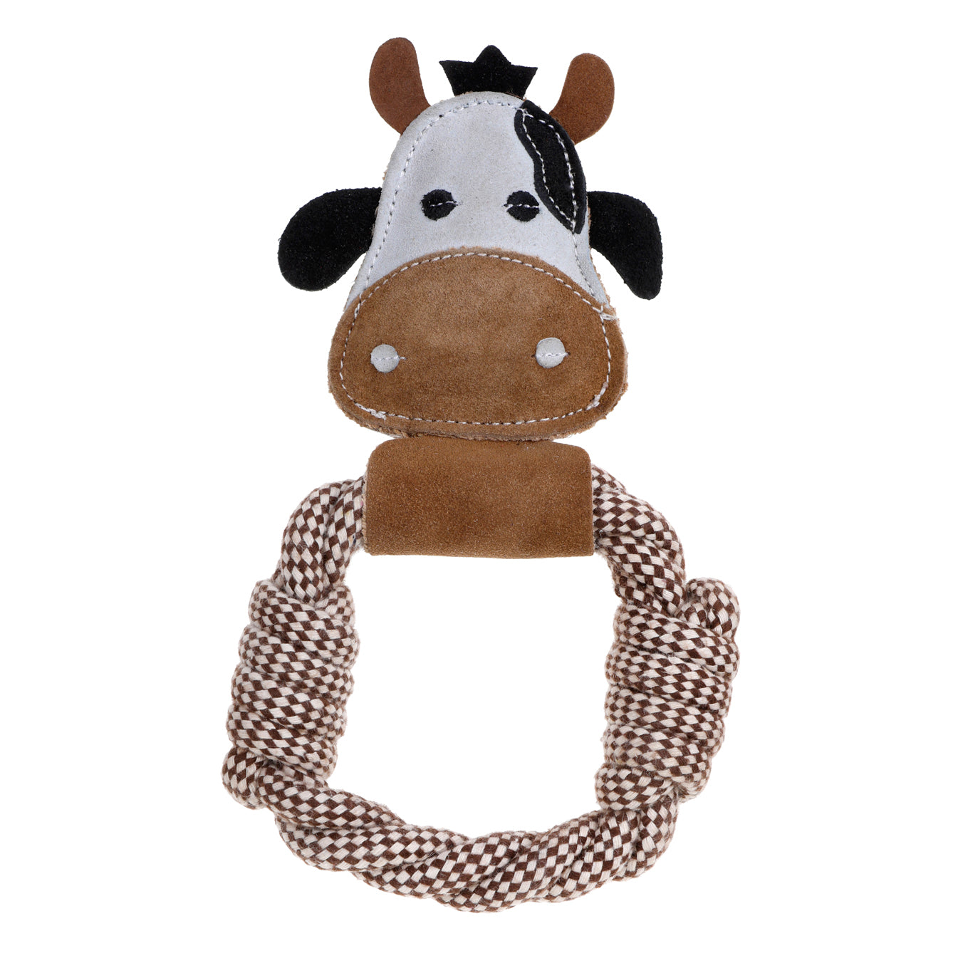 Country Tails Cow Rope Ring Toy