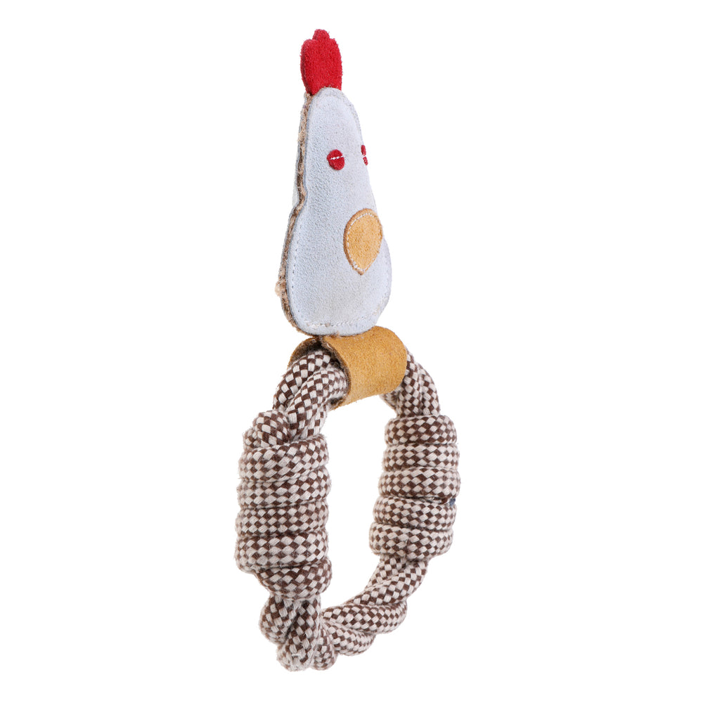 Country Tails Chicken Rope Ring Toy