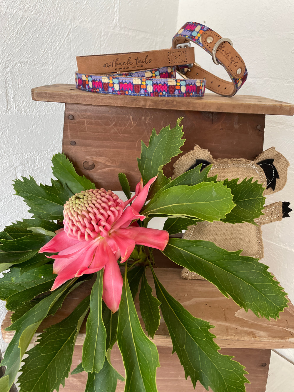 Leather Dog Lead - Puli Puli Colourful