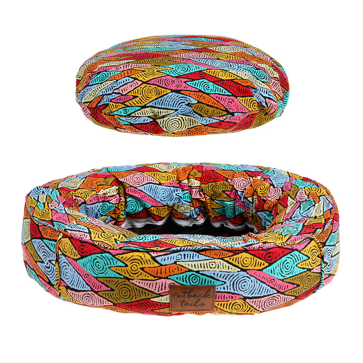 Round Therapeutic Dog Bed - Sand Dunes