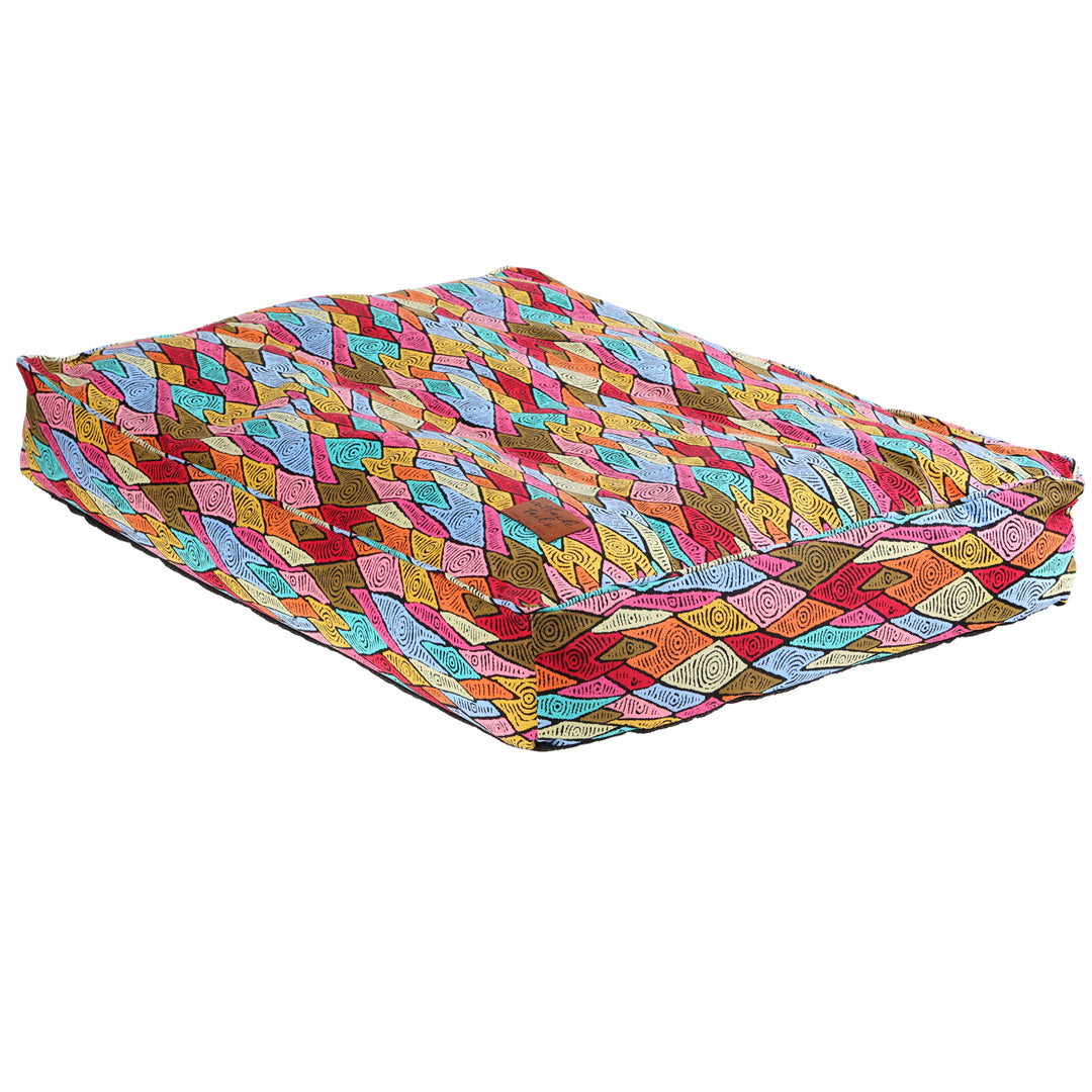 Rectangular Dog Bed - Sand Dunes (recycled poly stuffing)